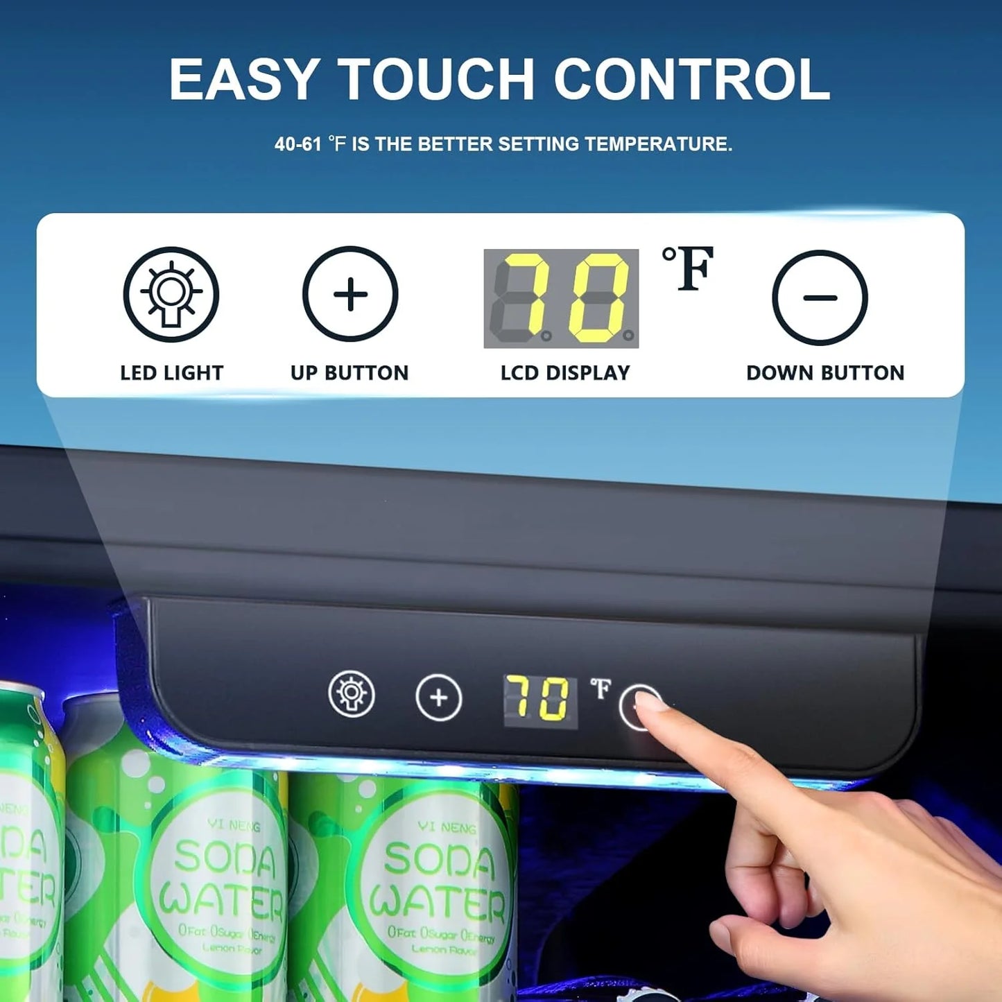 Antarctic Star Beverage Refrigerator Cooler 68 Can, Mini Fridge with Glass Door for Beer Drinks Wine,Freestanding Small Fridge with Electronic Temperature Control for Home and Bar,1.7 cu.ft