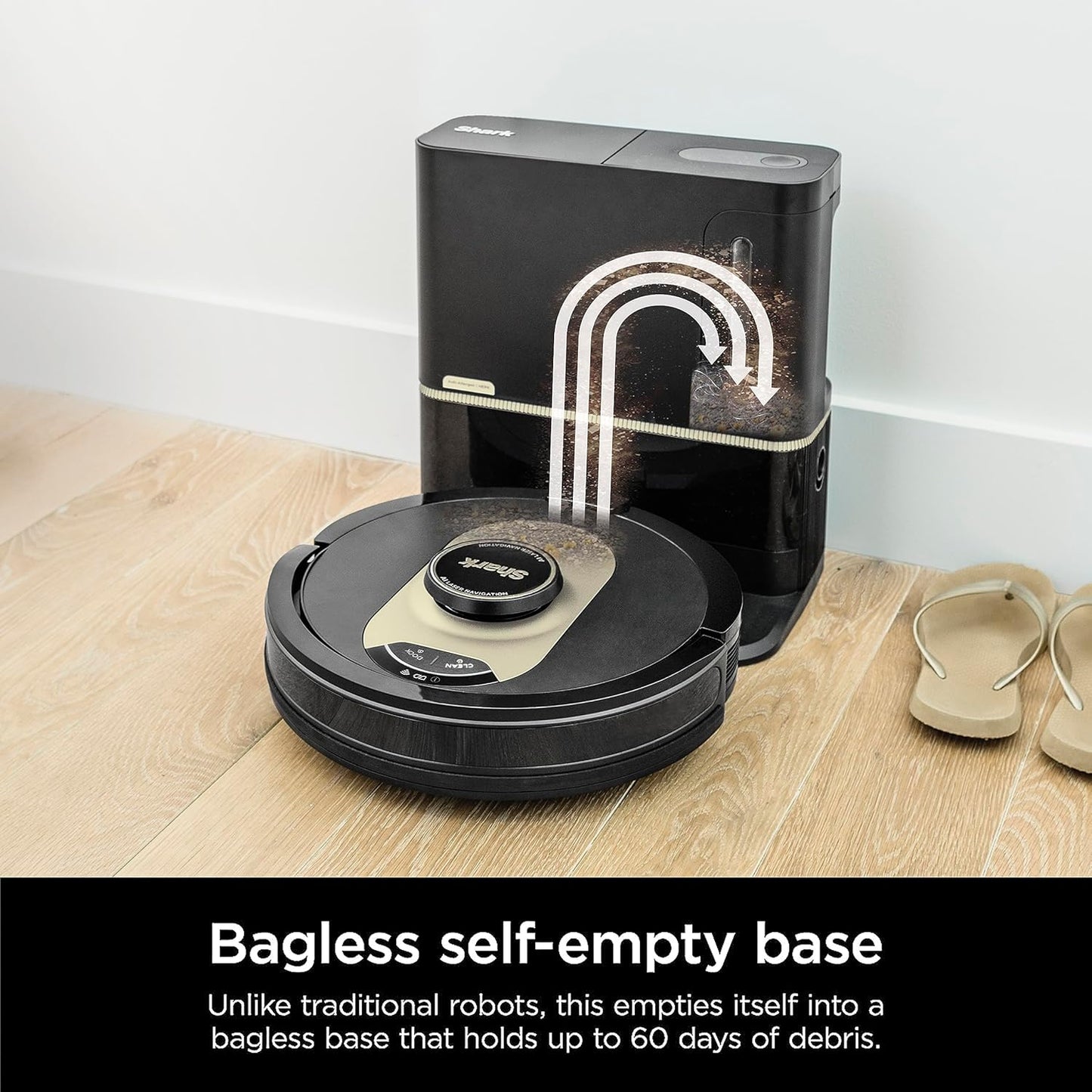 AI Robot Vacuum with XL HEPA Self-Empty Base, Bagless, 60-Day Capacity, LIDAR Navigation, Perfect for Pet Hair, Compatible with Alexa, Wi-Fi Connected, Carpet & Hard Floor, Black