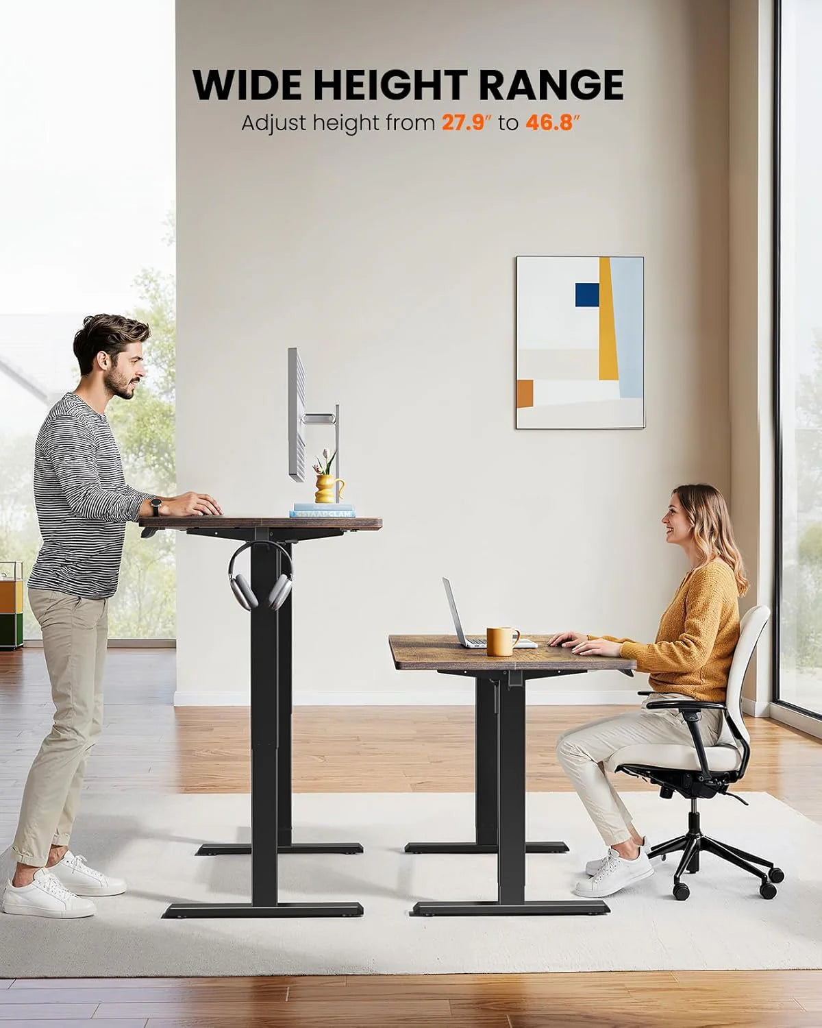 Height Adjustable Electric Standing Desk 47.2 x 23.6 Inches