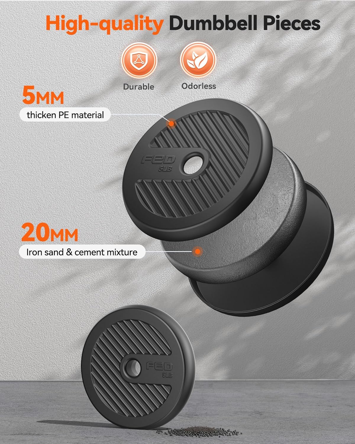 Feierdun adjustable dumbbells with connectors Barbell, kettlebell, push-up stand