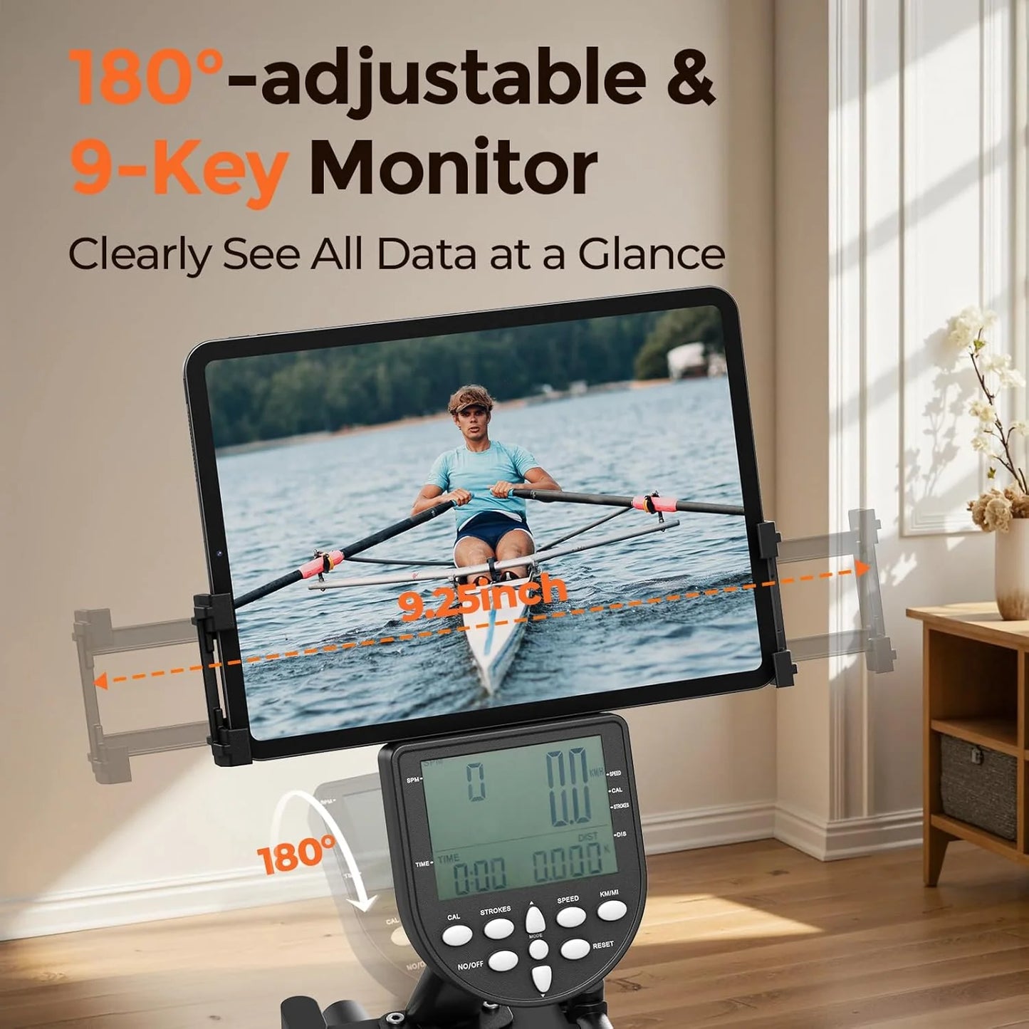 YOSUDA Home Magnet/Water Resistance Rowing Machine Support Bluetooth and Applications