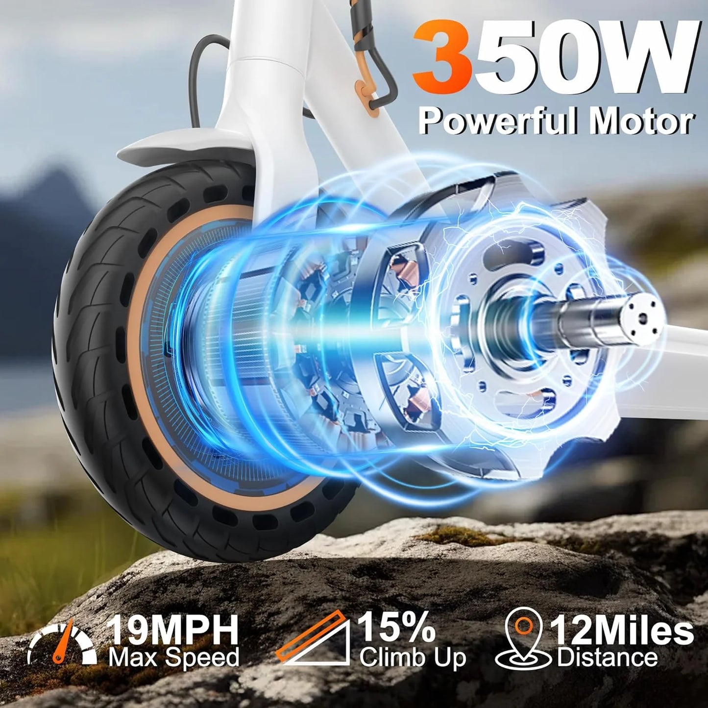 Electric Scooter, 350W/500W Motor, Top Speed 19/22 mph, Max 16/23/28Miles Ranges, Foldable E Scooter for Adults