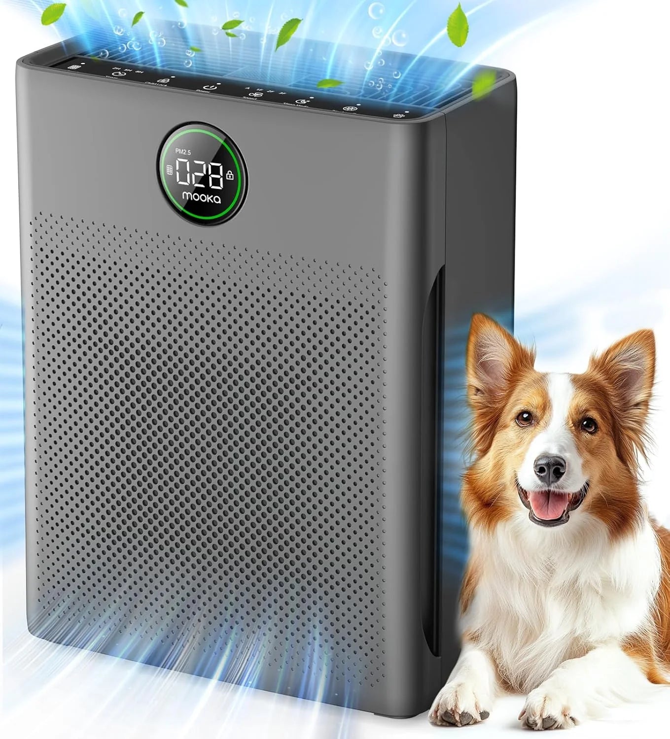 Air Purifiers for Home Large Room up to 2200sq.ft, MOOKA Air purifier for Home Pets with Washable Filter