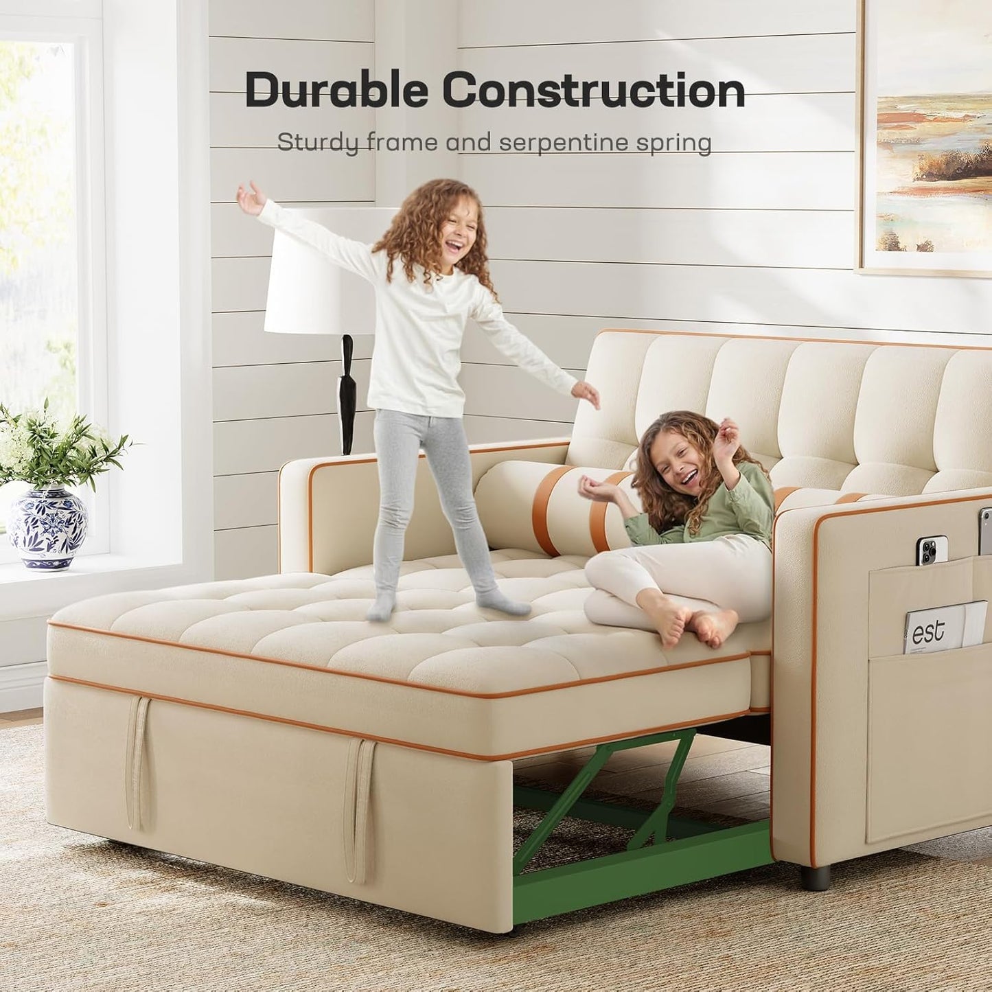 Sofa Bed 3-in-1 Convertible Sleeper Sofa