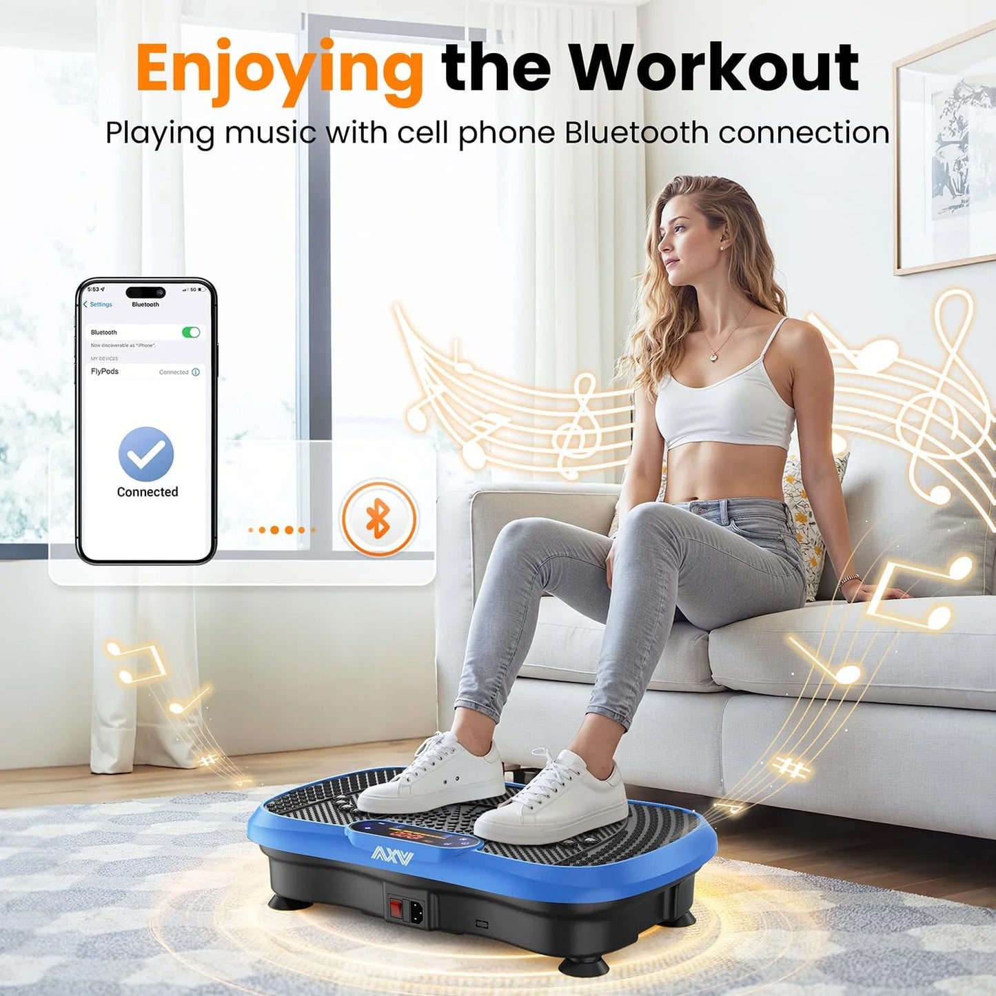 AXV Vibration Plate Fitness Platform Trainer Suitable for men and women to lose weight and burn fat at the gym