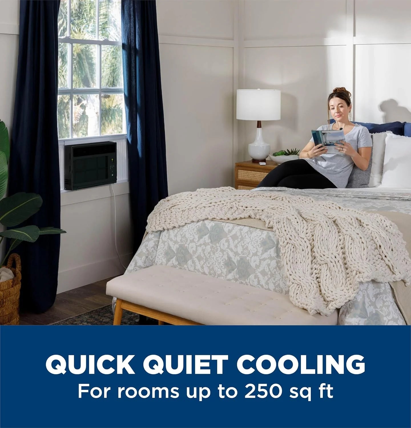GE Window Air Conditioner Unit, 5,000 BTU for Small Rooms up to 150 sq ft. with Manual Adjustable Fan and Cooling Settings, Perfect for Small Bedroom or Living Room, Easy Install Kit Included, White