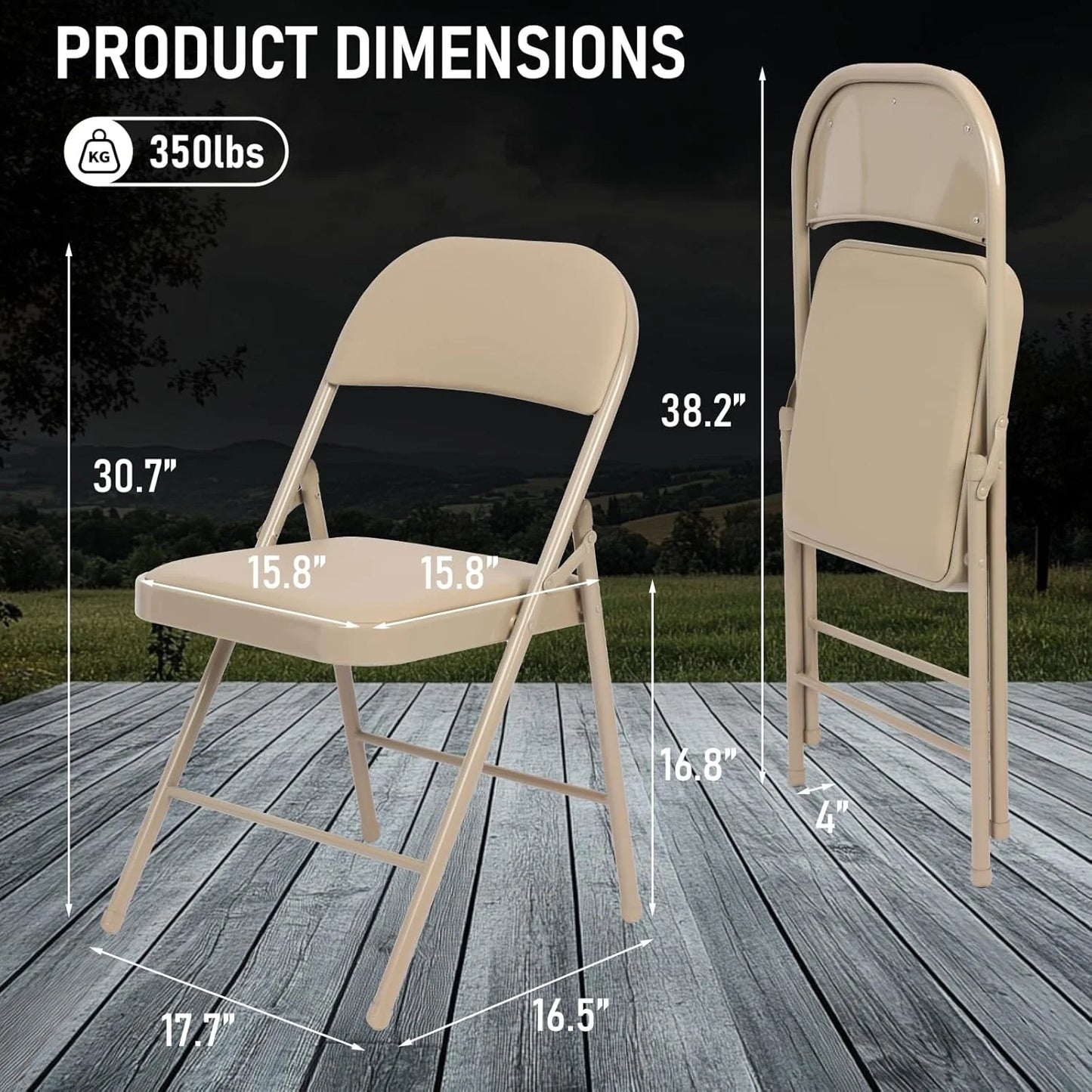 6 Pack Black Folding Chairs with Leather Chairs for Indoor and Outdoor Events Office Wedding Party Upholstered Chairs