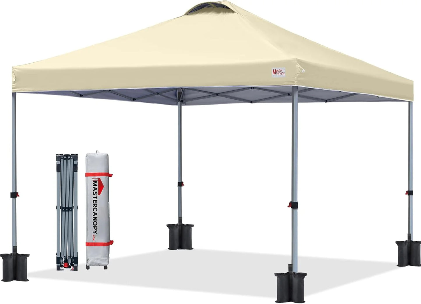 Durable Pop-up Canopy Tent with Roller Bag (10x10, Black)