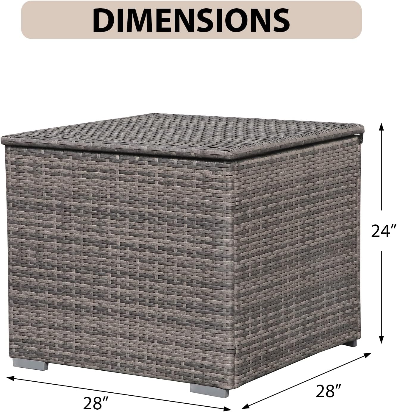 Wicker Outdoor Patio Storage Box Waterproof