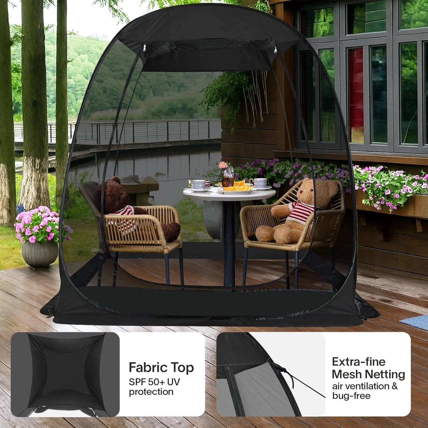 Pop Up Screen House Gazebo Tent with Mosquito Netting Sides