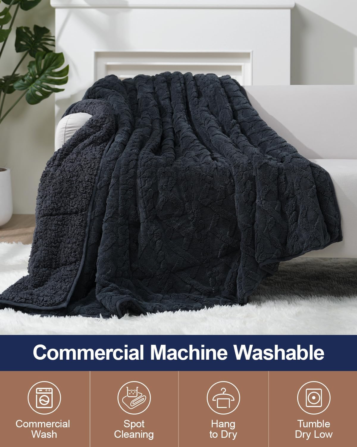 Sherpa Fleece Weighted Blanket 15 lbs 60"x 80"