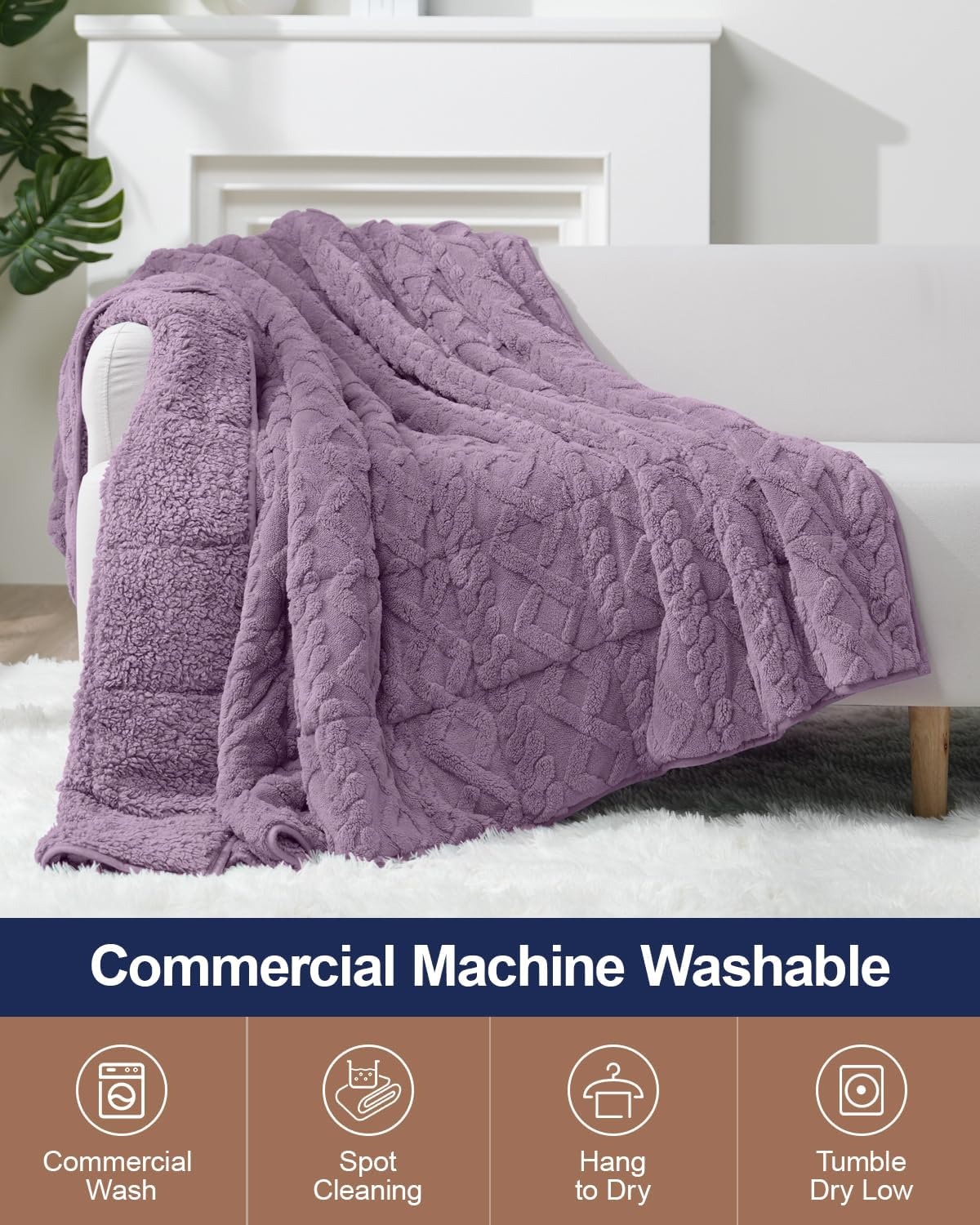 Sherpa Fleece Weighted Blanket 15 lbs 60"x 80"