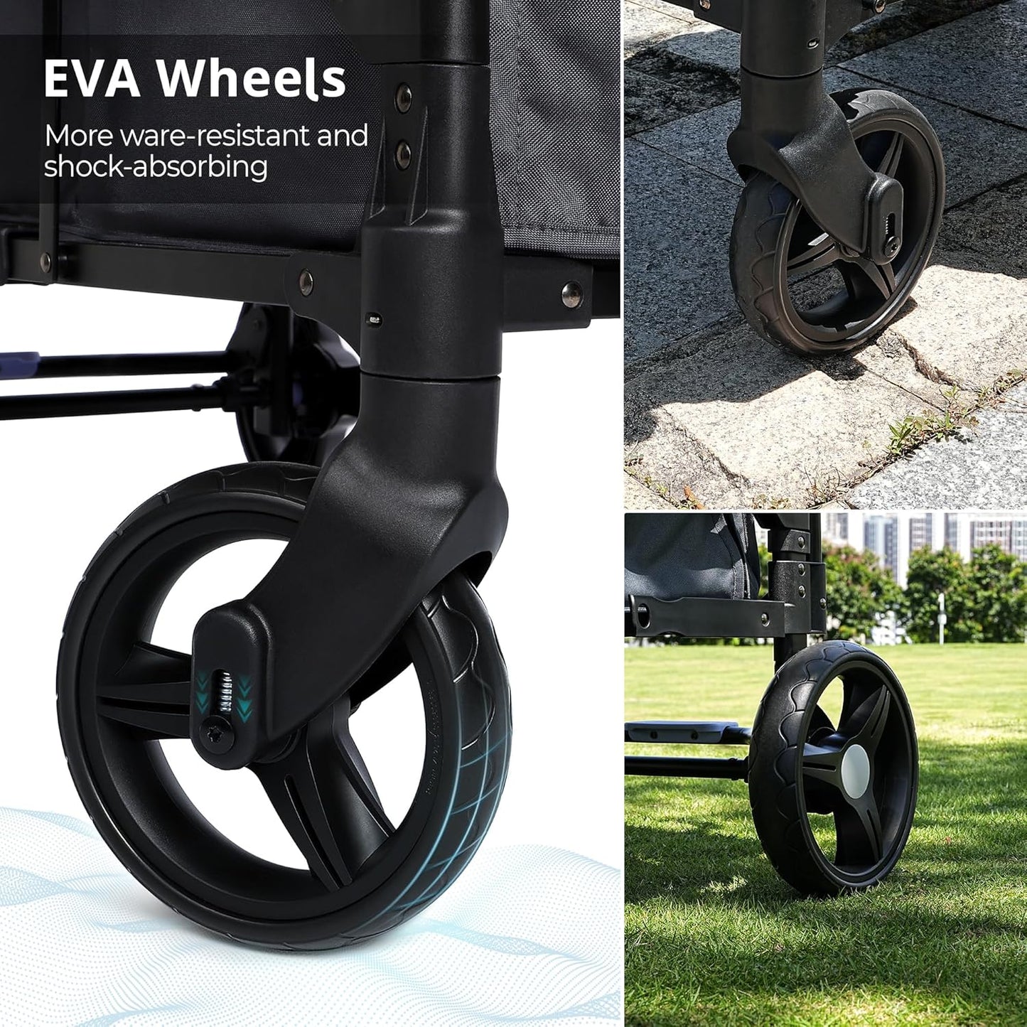 Stroller Wagon for Kids, Wagon Stroller Toddlers 2 Seaters, All-Terrain Baby Wagon Outdoor with Canopy, Parent Organizer, Adjustable Handle & Pull Bar for Infants and Toddlers, Gray