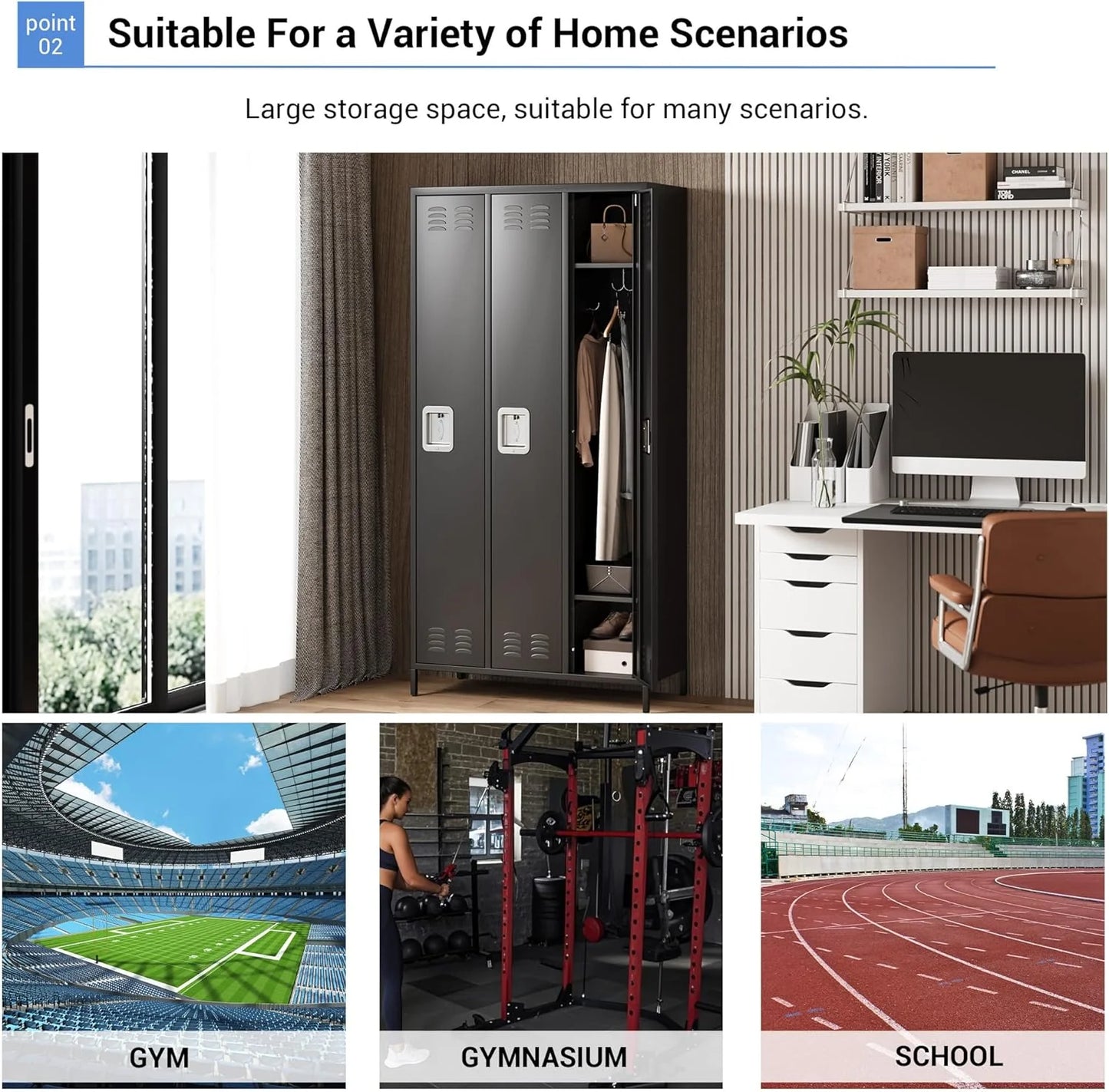 GAOMON Locker for Employees, 6 Doors Locker Cabinet with Hooks, Storage Locker