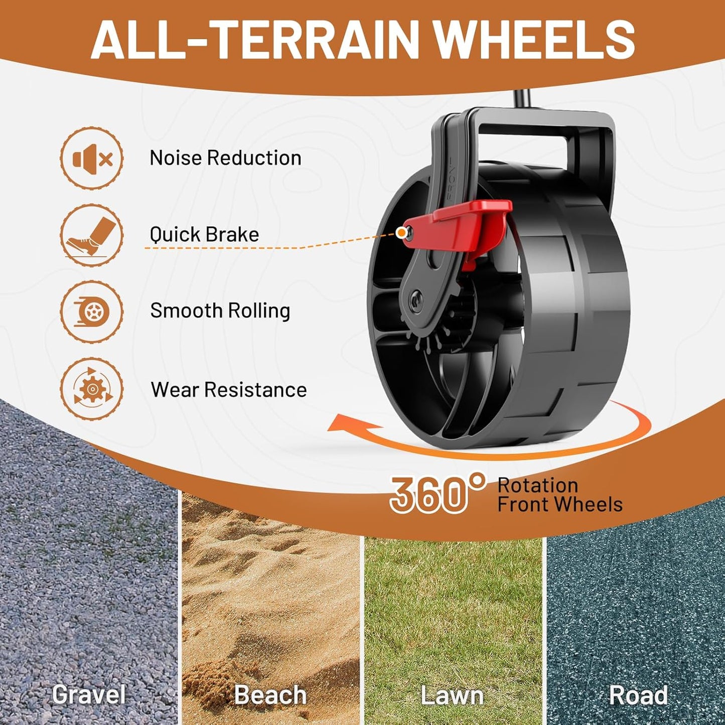 400L Large Capacity Folding Double Decker Cart with Brakes, 54 Inch Extra Long Extended Cart, 450 Pounds Heavy Duty Folding Cart