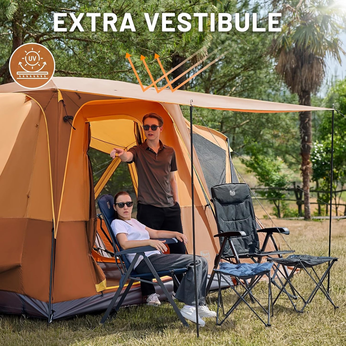 TIMBER RIDGE 5-9 Person SUV Tent with Screen Porch and Awning for Family Camping, Weather Resistant and Portable Van or Car Tent, Includes Rainfly and Storage Bag, 13' W X 10' L X 7.1' H