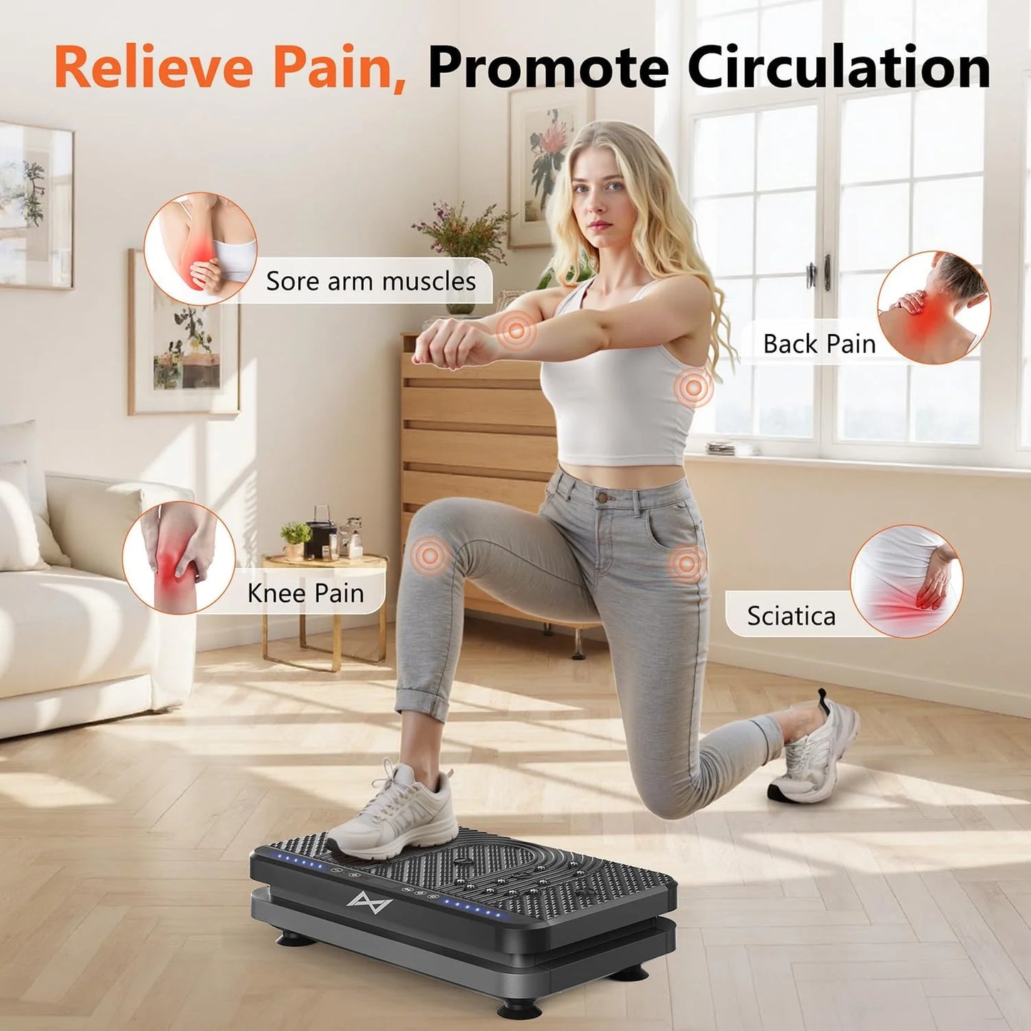 AXV Vibration Plate Fitness Platform Trainer Suitable for men and women to lose weight and burn fat at the gym