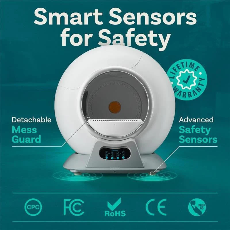 Self Cleaning Litter Box with Auto Safety Sensors for Multiple Cats - Automatic Cat Litter Box Self-Cleaning - Covered Odor Removal with APP Control - Compatible On All WiFi