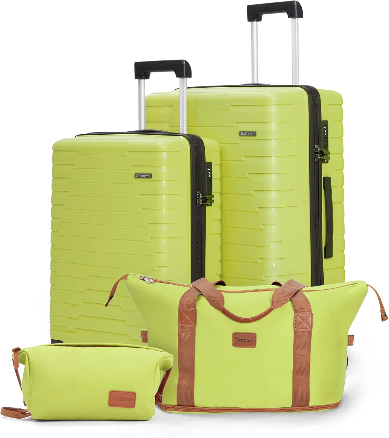 5-piece luggage set with wheels, ABS hardshell suitcase with spinner wheels