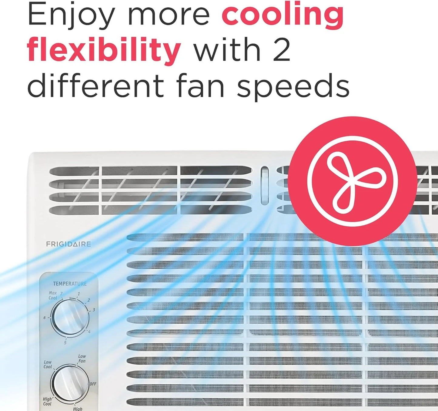 Frigidaire 5,000 BTU Window Air Conditioner with Remote Control, Cools Up to 150 Sq. Ft., Quiet Operation, Eco Mode, 3 Fan Speeds, Auto Restart, White