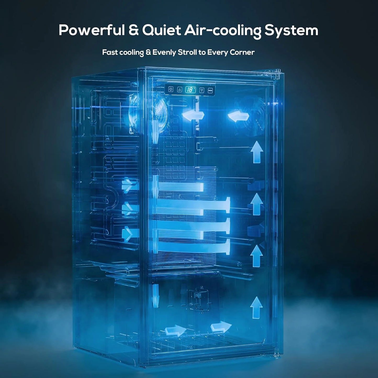 Beverage Refrigerator Cooler-120 Cans Freestanding Mini Fridge Cooler with Glass Door, Adjustable Shelves & Digital Temperature Display for Soda, Wine or Beer (Black, 3.2 Cu.Ft)