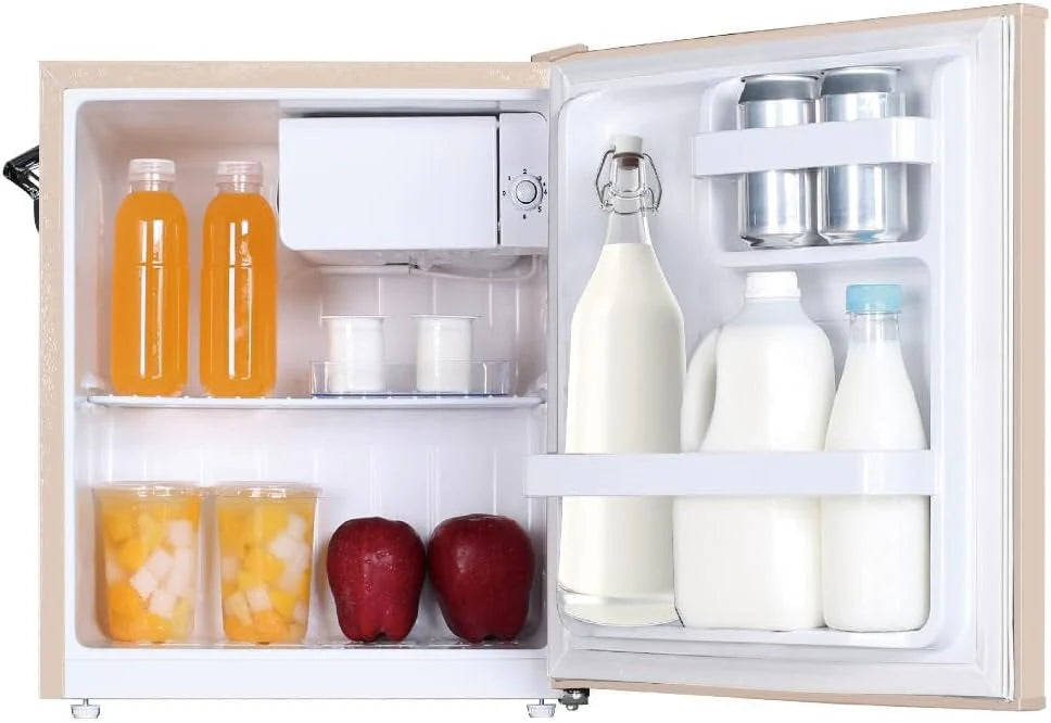 Frigidaire EFR176 Retro Compact Fridge with Chiller Mini Refrigerator with Built-in Bottle Opener for Office, Bedroom, Dorm Room or Cabin, 1.6 cu ft 16" D x 18" W x 18.5" H, Moonlight