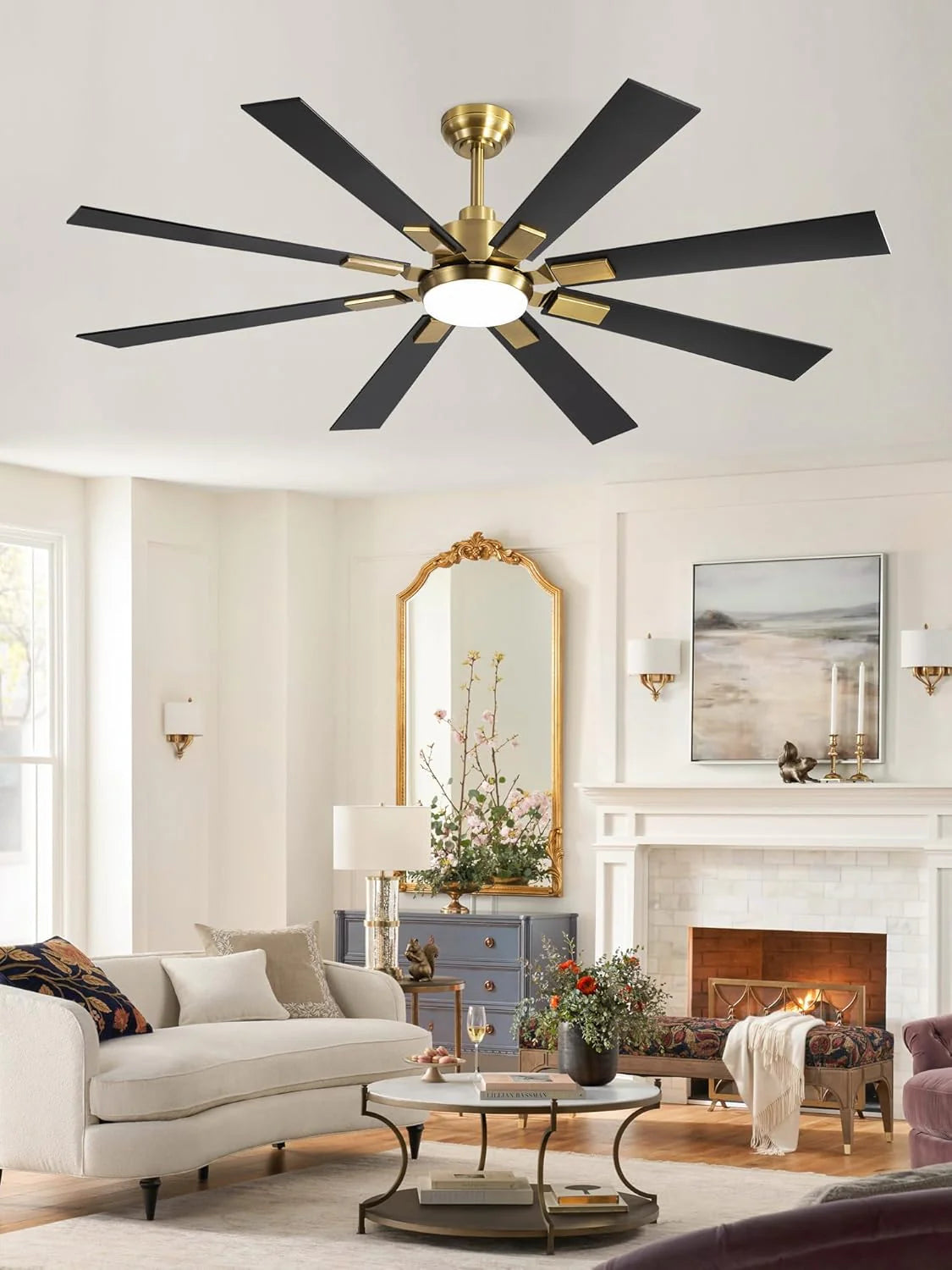 Zmishibo 72-inch large ceiling fan with lighting and remote indoor/outdoor