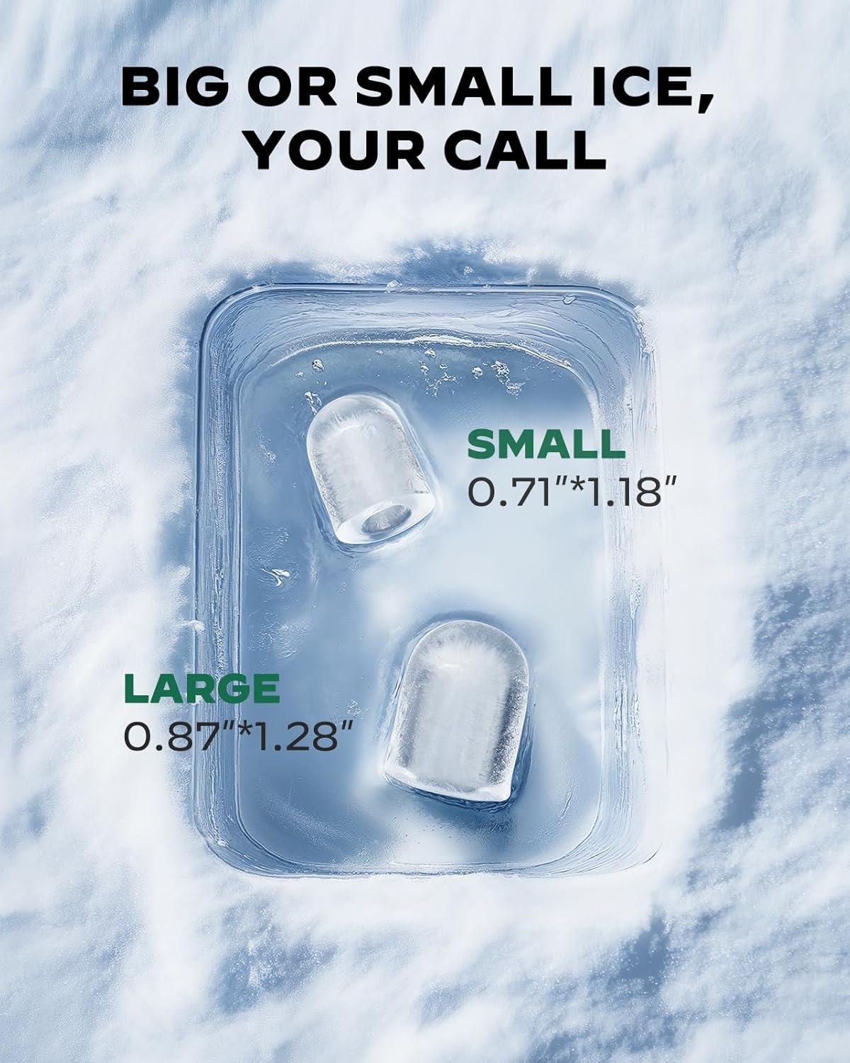 Silonn Countertop Ice Maker with Expanding Ice Basket, 9 Cubes in 6 Mins, 2.5L Ice Basket, Self-Cleaning Ice Maker with LED Touch Control, 2 Bullet Ice Sizes for Home, Kitchen, Office