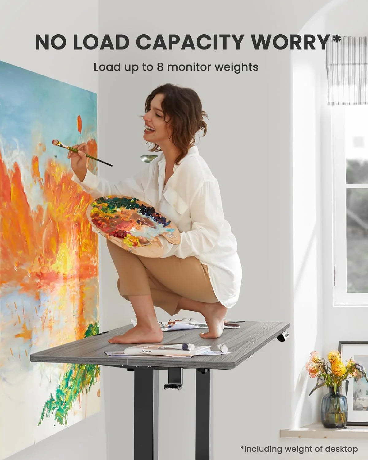 Height Adjustable Electric Standing Desk 47.2 x 23.6 Inches