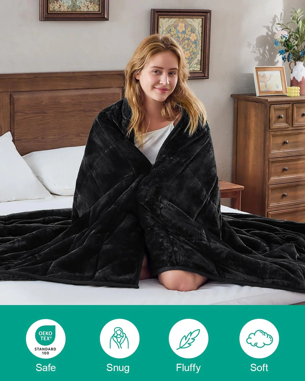 Sherpa Fleece Weighted Blanket 15 lbs 60"x 80"