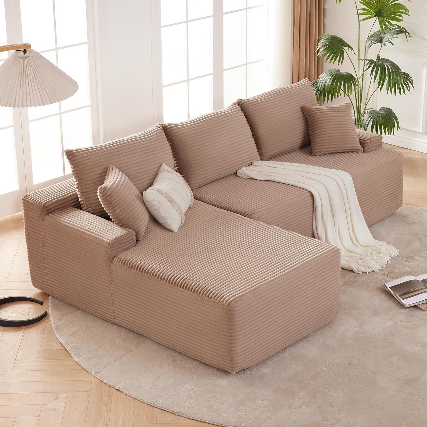 110-inch cloud sofa, boneless sofa in the living room, modular sofa with deep seats