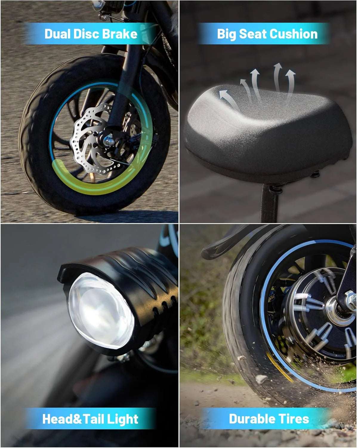 Gyroor Adult Electric Scooter with Large Center Basket, 20 Mile Range, Foldable, and Seat