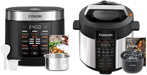 COSORI Pressure Cooker 6 qt, 9-in-1 Instant Multi Kitchen Appliances, Safer Venting Design, Rice Cooker, Slow Cooking Pot, Sous Vide, Saute Pot, 1100W, Stainless Steel