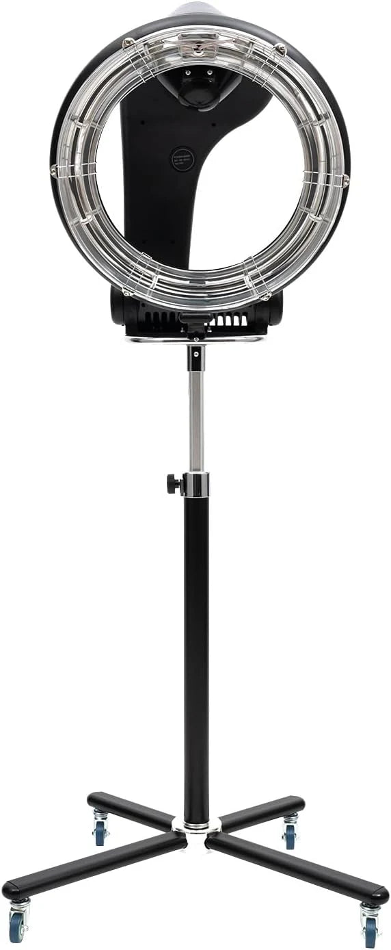 Hair Dryer, 1200W Hair Salon Color Processor Dryer with Infrared Technology, 6 Modes, 360 Efficient Heating, Adjustable Height, Rolling Base for Salon & Home Use, Quiet Care, Black