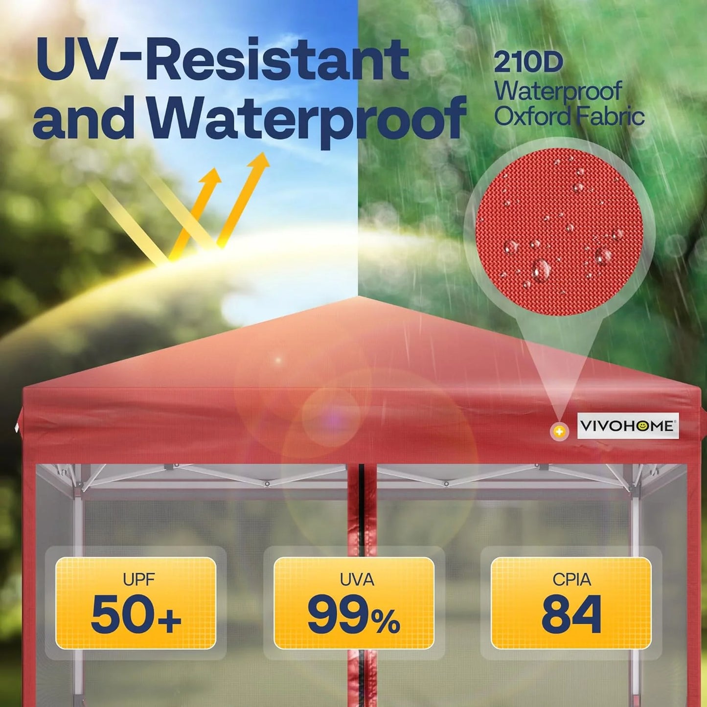 10x10ft Easy Pop-Up Canopy, Outdoor Screen Tent with Mosquito Netting, 2 Zipper Doors, and Roller Bag for Yard Camping Picnic Party Events, Beige