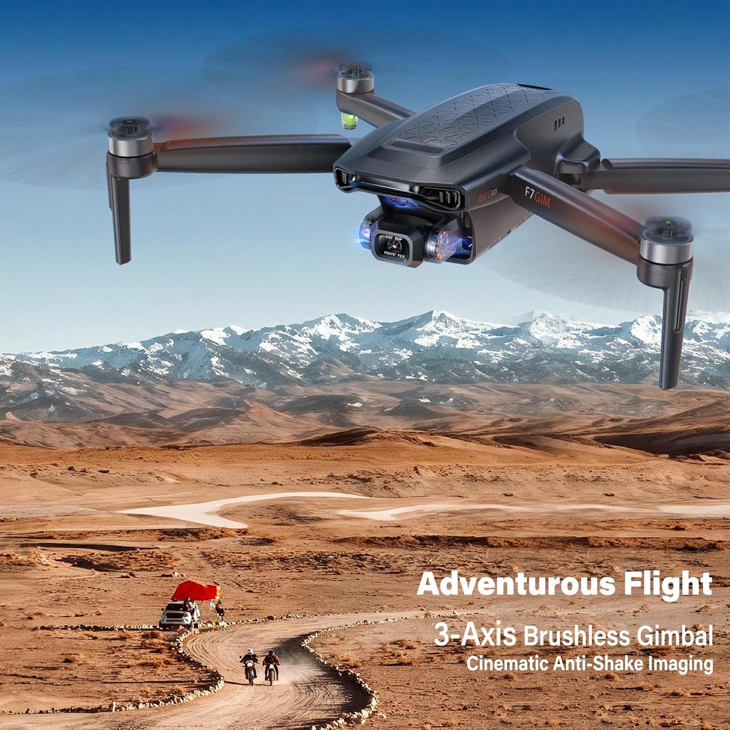 Adult-specific camera drone with 4K UHD aerial photography, 3-axis gimbal, 10,000-foot control, 3 batteries for 75 minutes of flight time, and GPS tracking