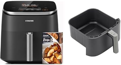 COSORI Air Fryer 9-in-1, Compact & Large 6-Qt, Fast Turbo Modes, 90–450°F Precise Heat for Even Results, Up to 95% Less Oil*, Roast, Bake, Dry, Reheat, Frozen, Broil, Proof, 120V, TurboBlaze, Grey