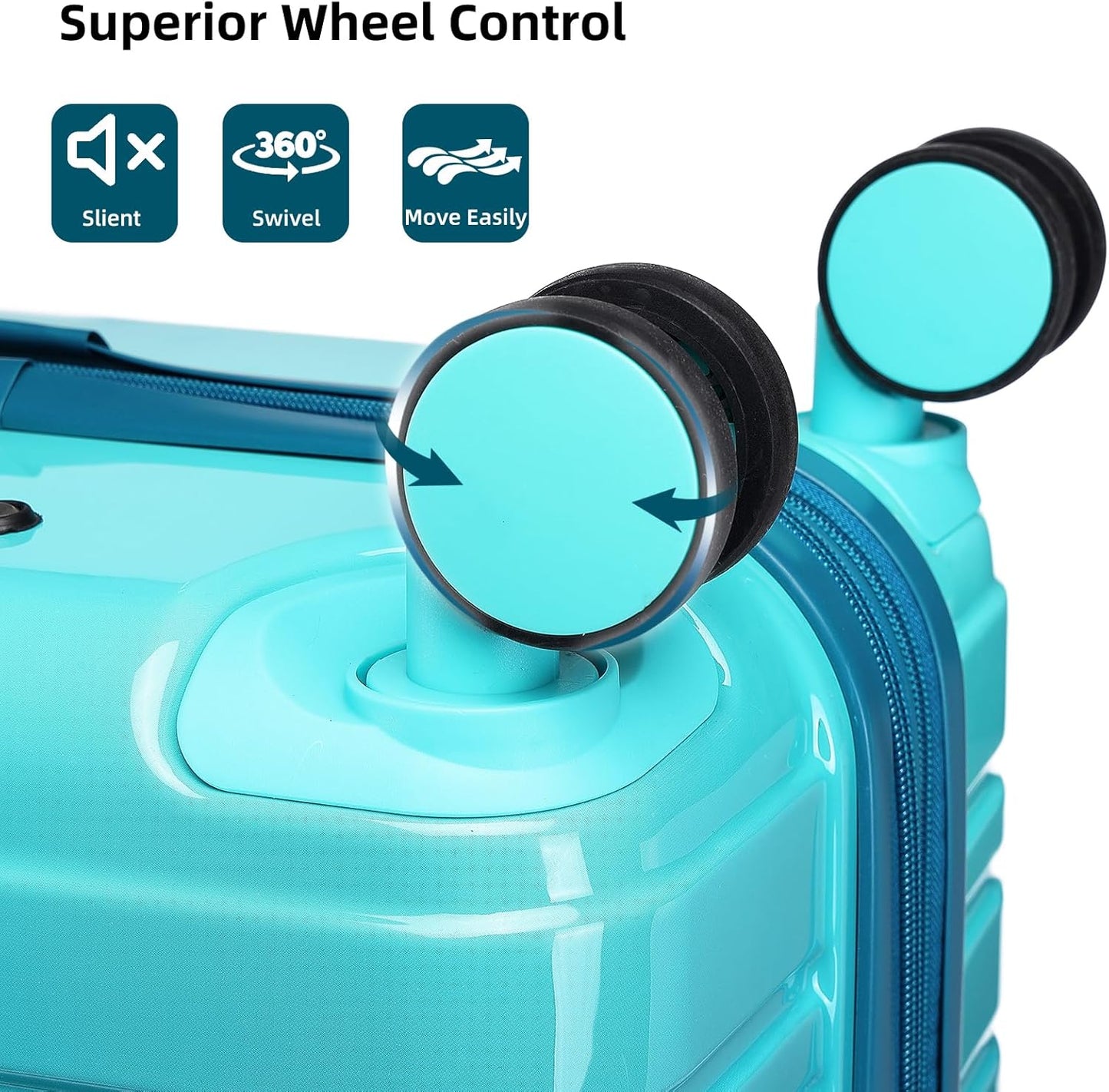 6-piece luggage set, expandable hardshell suitcase set with spinner wheels, lightweight rolling luggage set