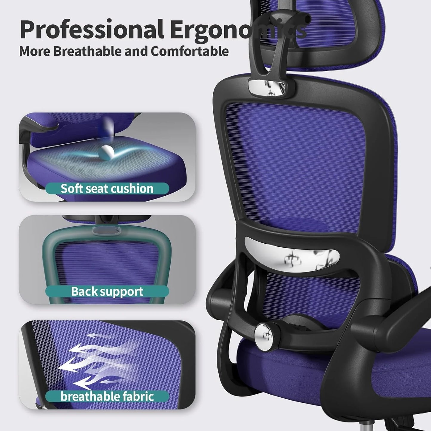 TRALT Office Chair Ergonomic Desk Chair 330 lbs Home Gaming Chair with Wheels