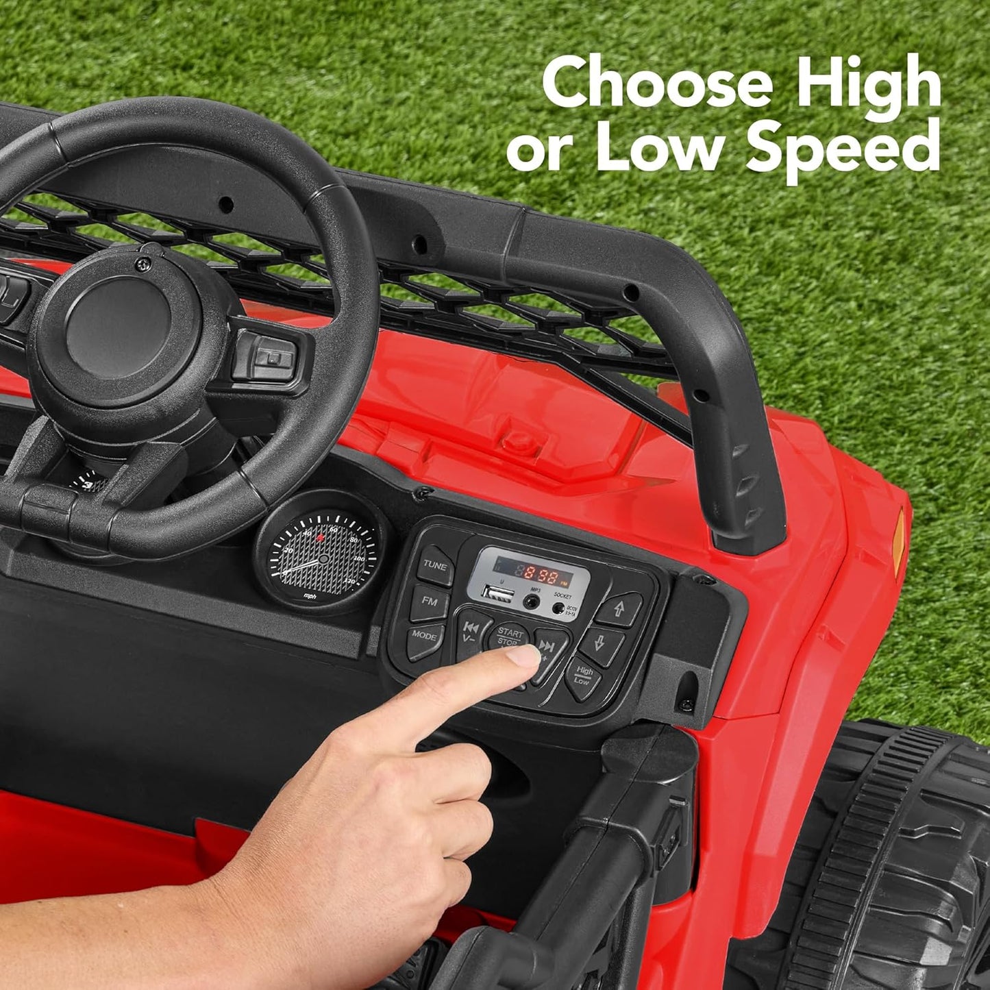 Children's black UTV electric children's car