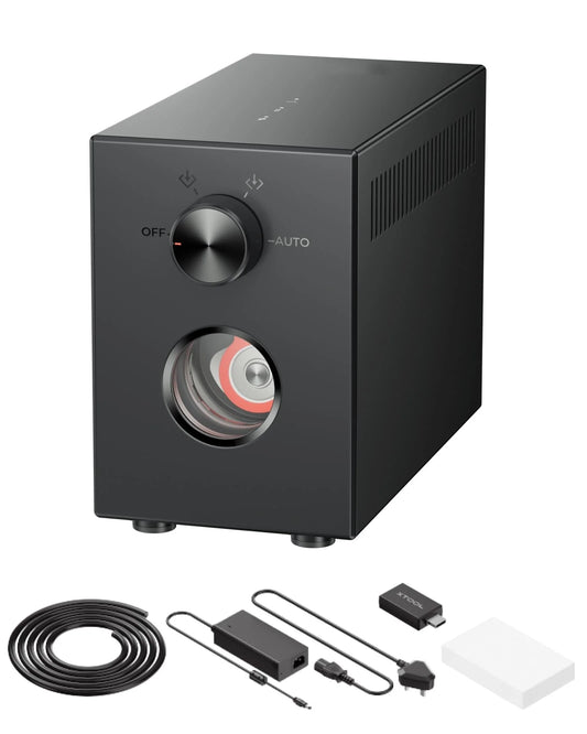 Air-Compress Assist with Upgraded Metal Pistion Pump, 30L/min Air Output for Laser Cutter, Auto Control, HEPA Filter, Cut Cleaner and Faster