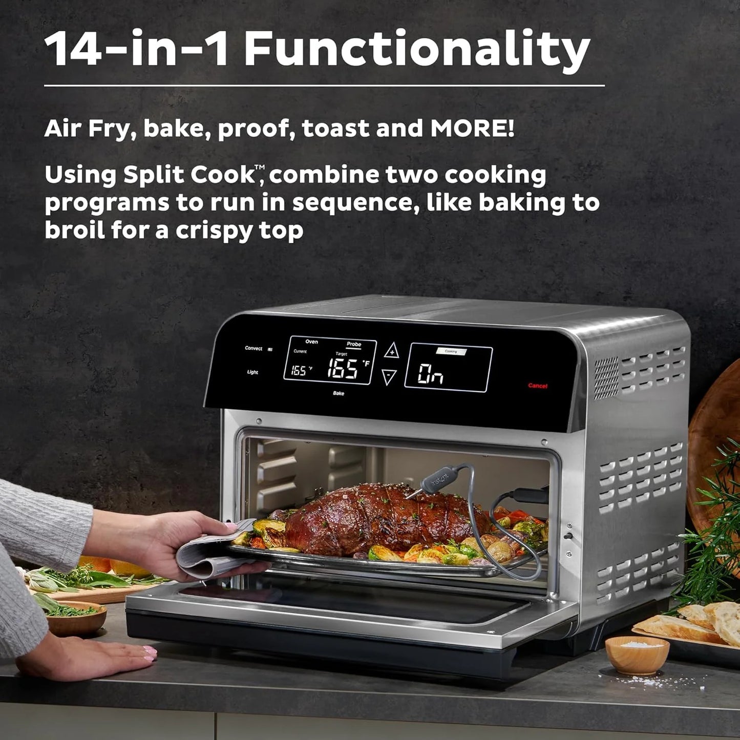 Instant Pot Omni Plus 19QT/18L Toaster Oven Air Fryer, 10-in-1 Functions, Fits 12" Pizza, Crisp, Broil, Bake, Roast, Toast, Warm, Convection, 100+ In-App Recipes, from the Makers of Instant Pot, Black