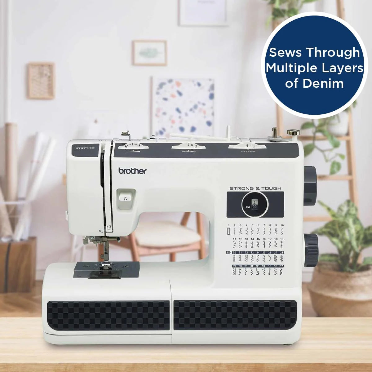 Sewing Machine, Strong & Tough, 37 Built-in Stitches, Free Arm Option, 6 Included Feet