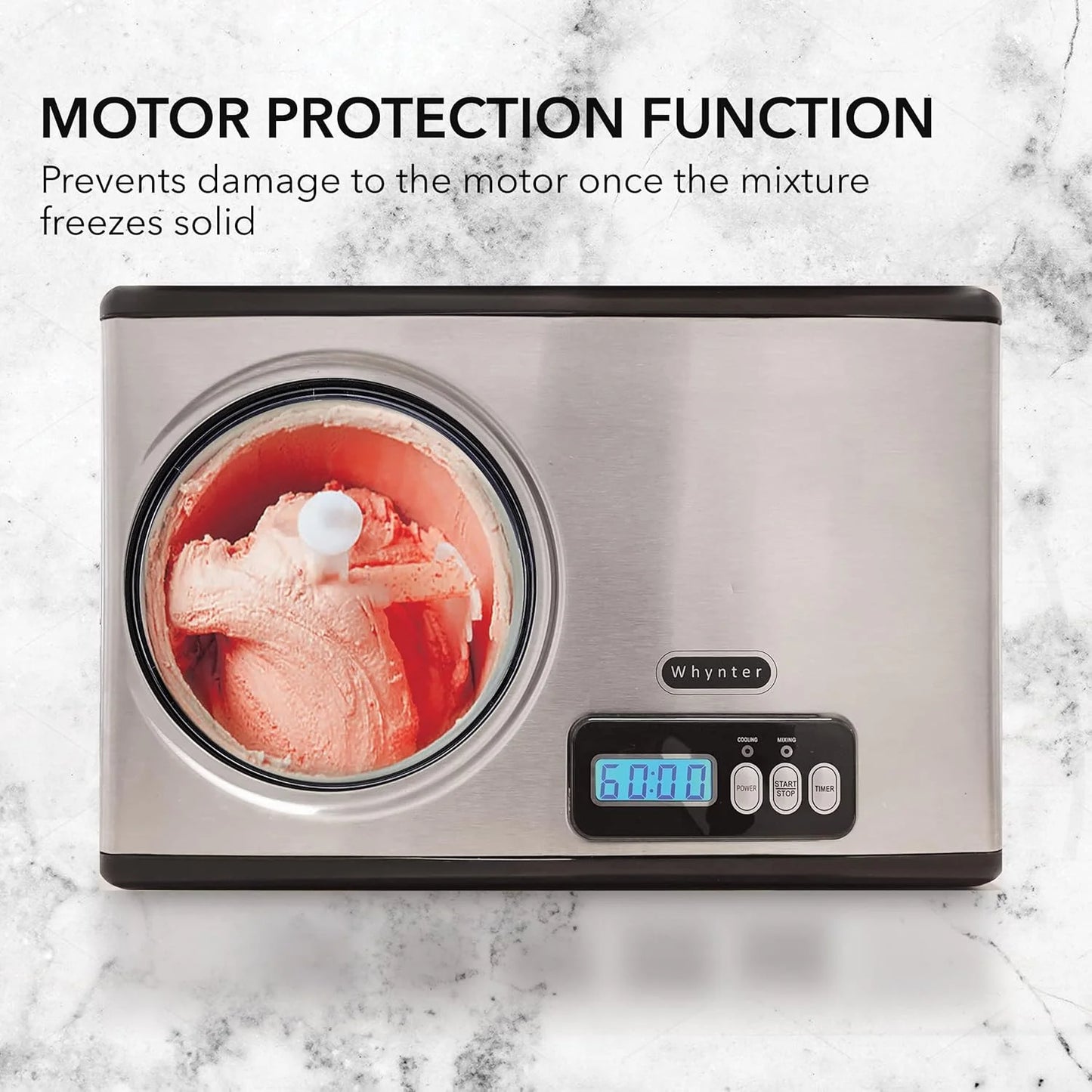 Whynter ICR-300SS 0.5-Quart Stainless Steel Rolled Ice Cream Maker With Compressor