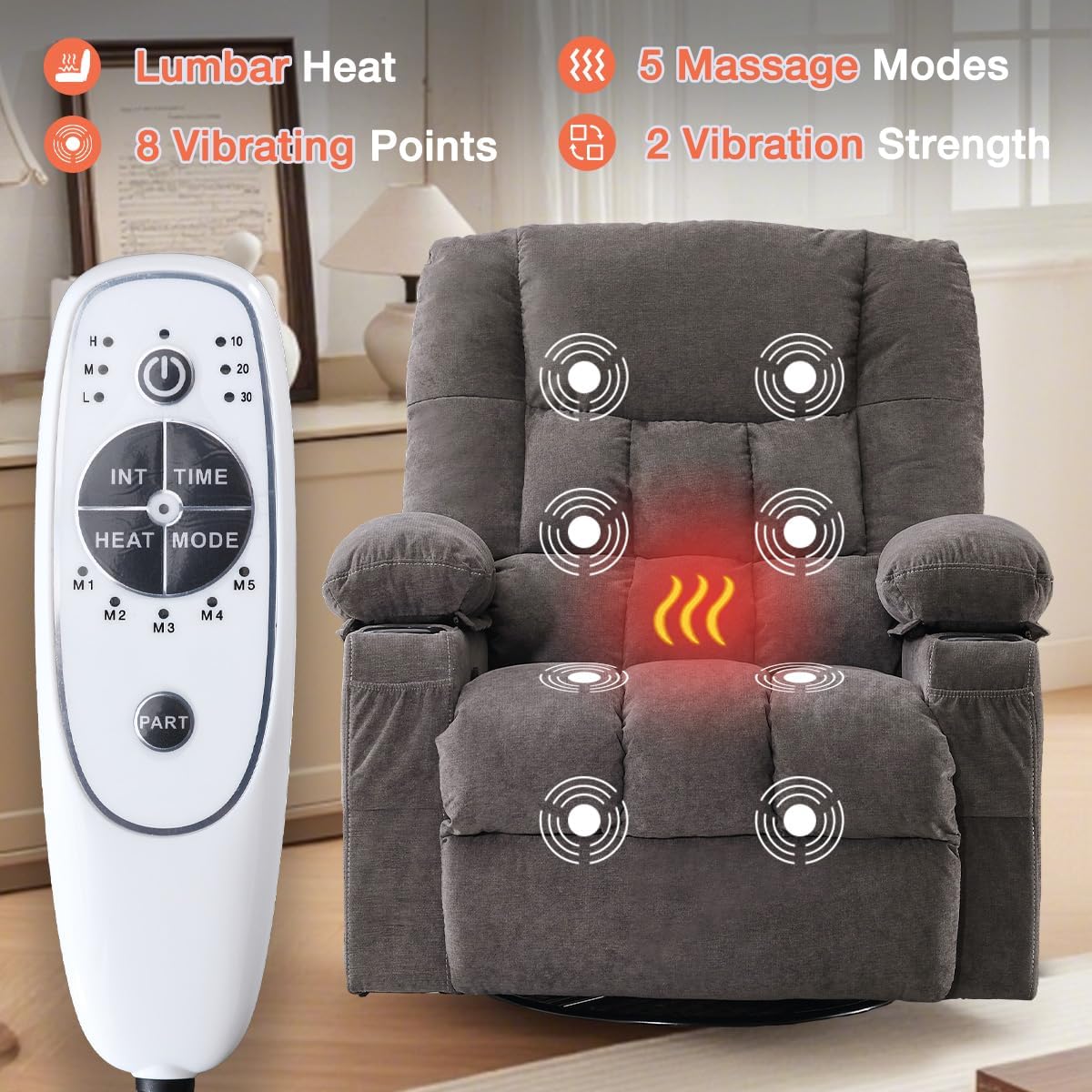 Recliner Loveseat with Cup Holders for Living Room