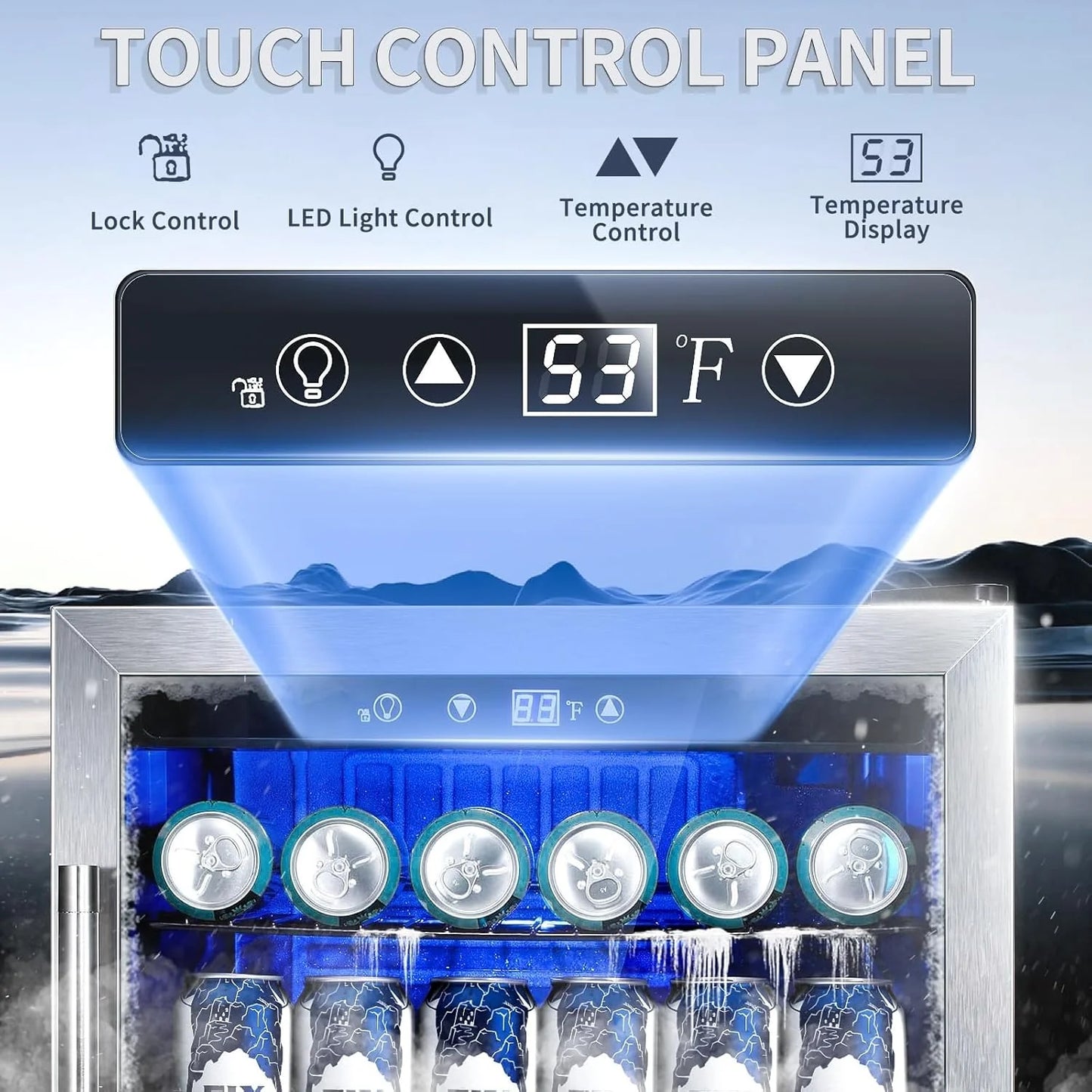 Antarctic Star Beverage Refrigerator Cooler 68 Can, Mini Fridge with Glass Door for Beer Drinks Wine,Freestanding Small Fridge with Electronic Temperature Control for Home and Bar,1.7 cu.ft