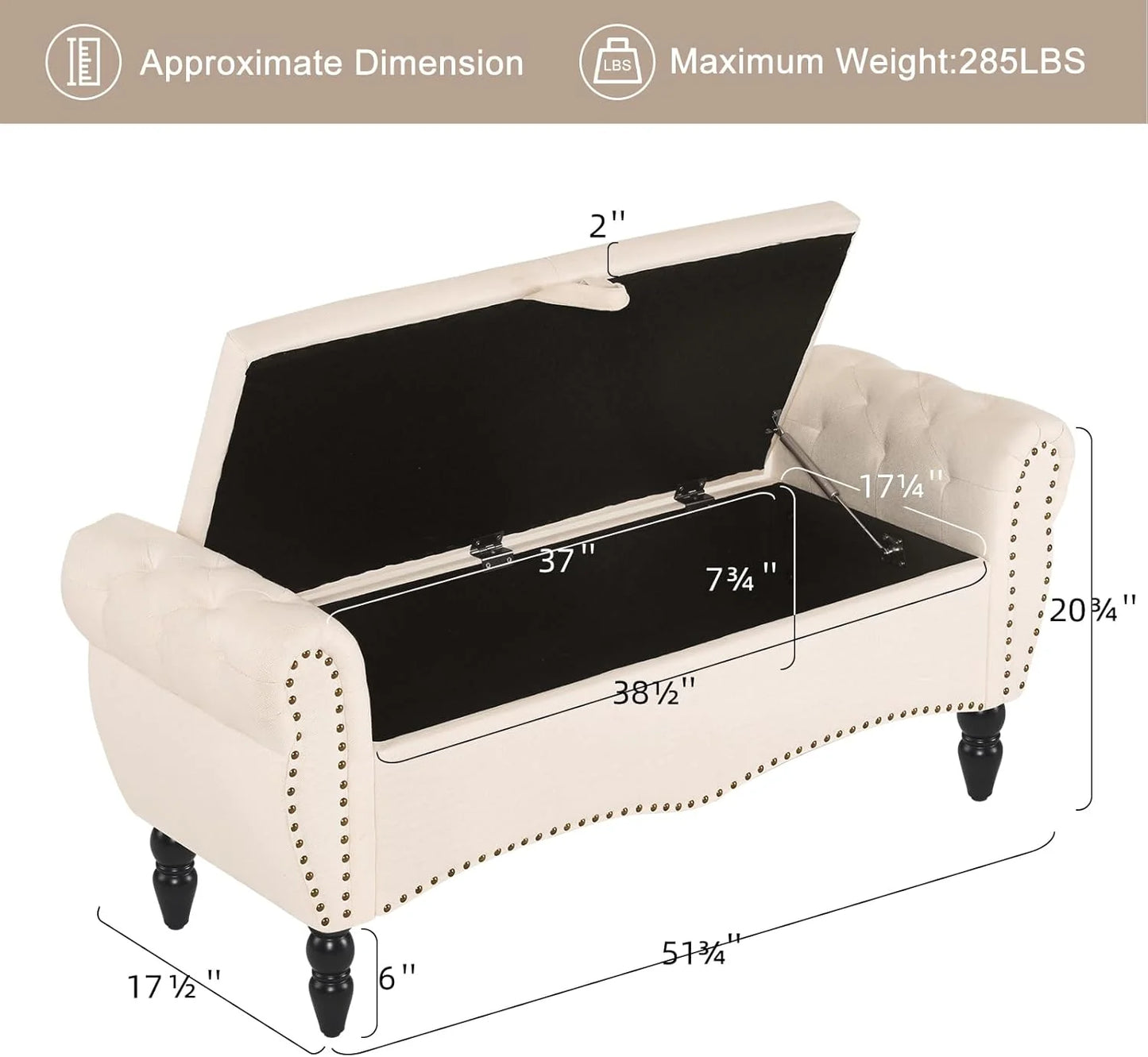 Furniliving Modern Storage Ottoman Bench, Sherpa Ottoman End of Bed Bench with Solid Wood Legs Upholstered Ottoman Benches with Storage Indoor Bench