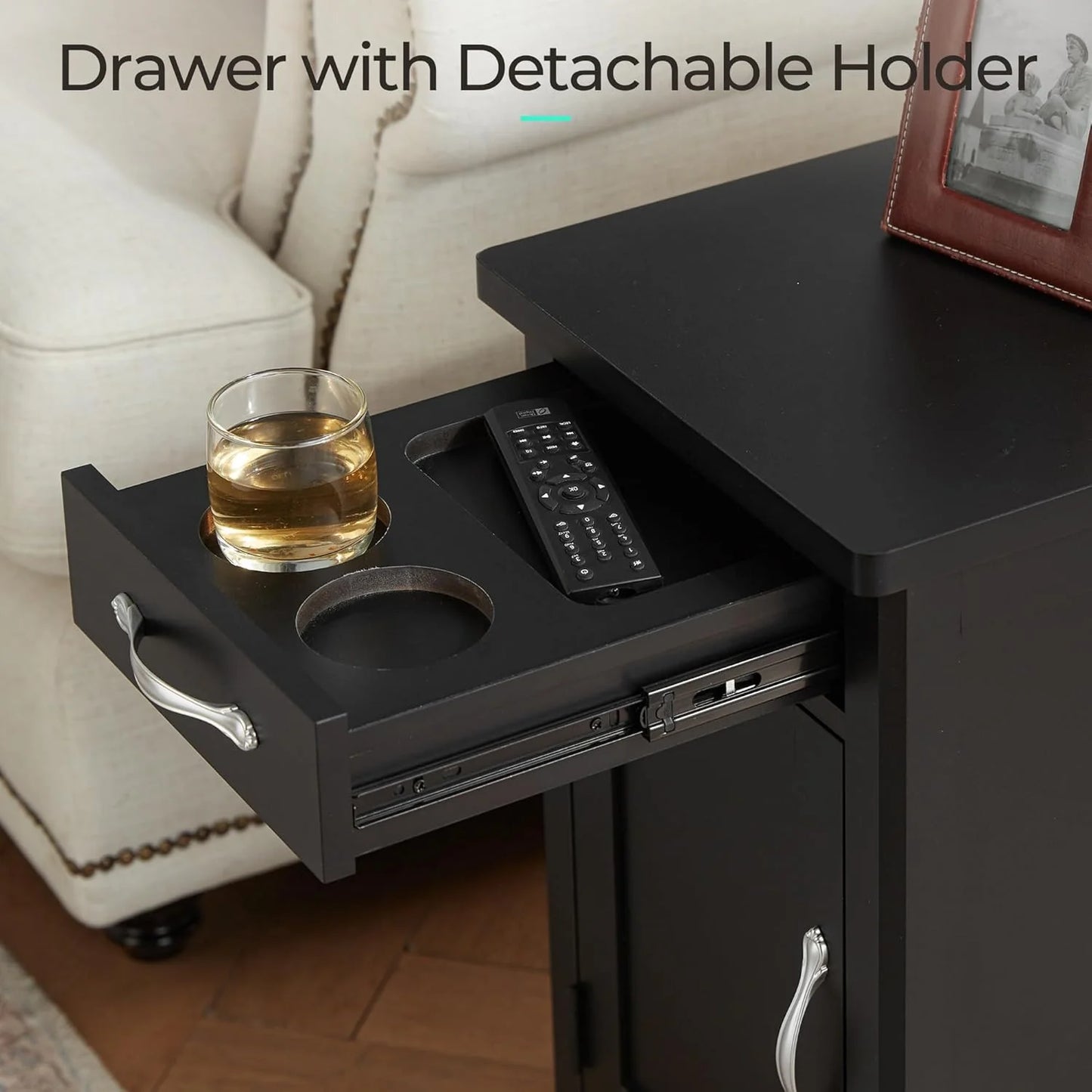 Farmhouse End Table Narrow Side Table Small Nightstand