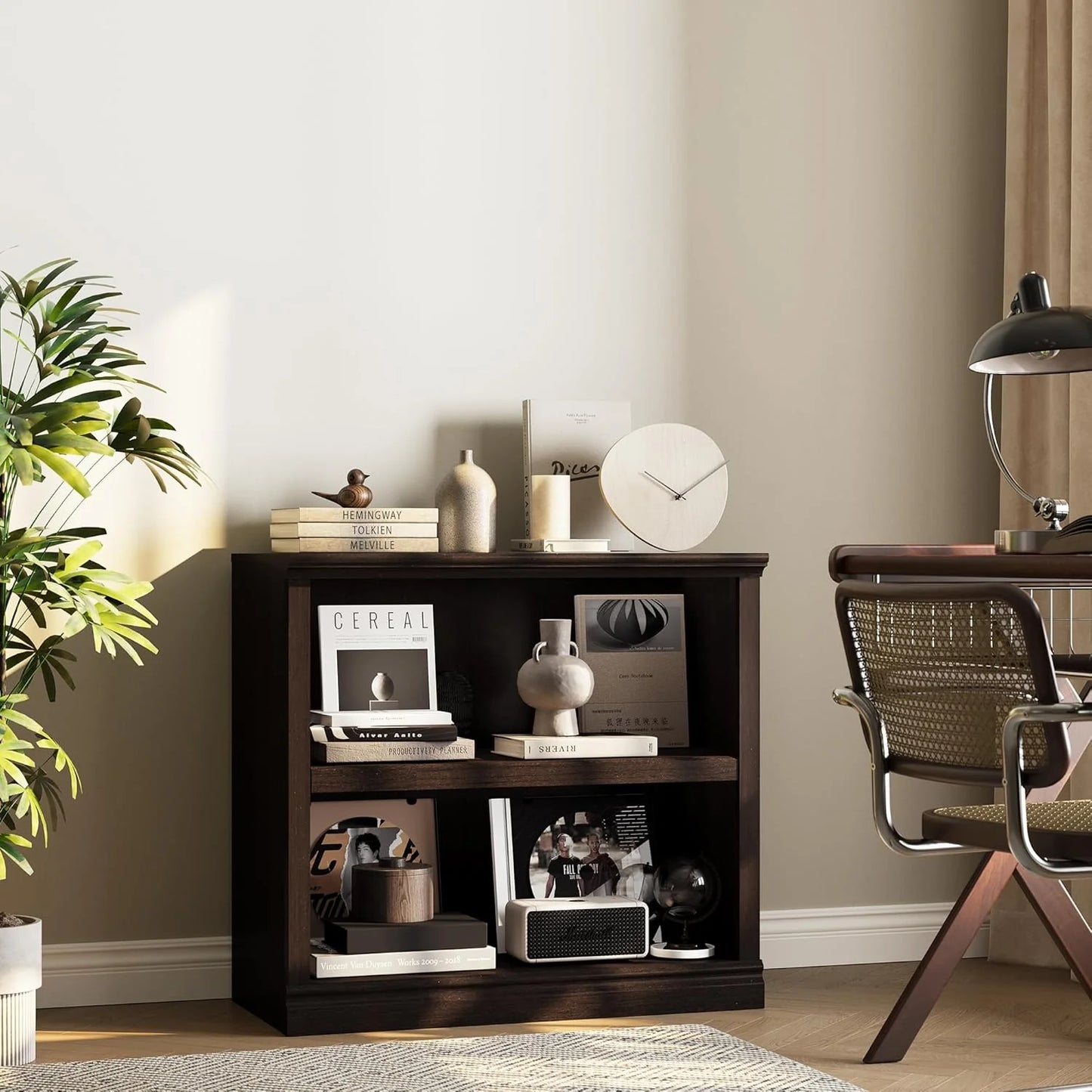 70-Inch Tall White Bookcase 5 Tiers Shelves Open Storage Bookshelf