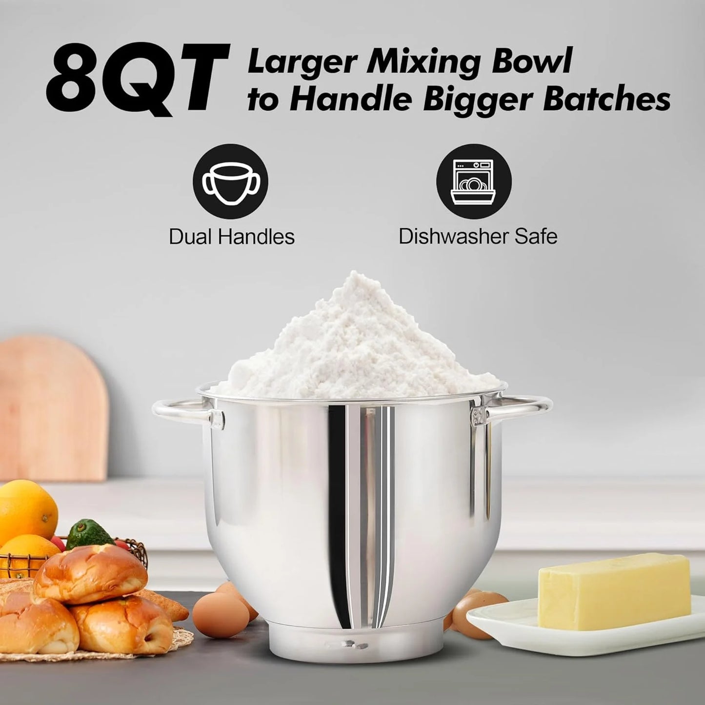 Aucma Stand Mixer,6.5-QT 660W 6-Speed Tilt-Head Food Mixer, Kitchen Electric Mixer with Dough Hook